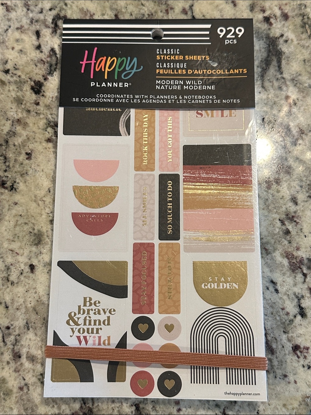 Happy Planner Sticker Sheets - Pink, Gold, Black